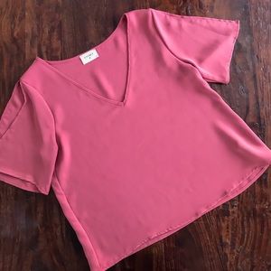 Pink Short Sleeve Blouse